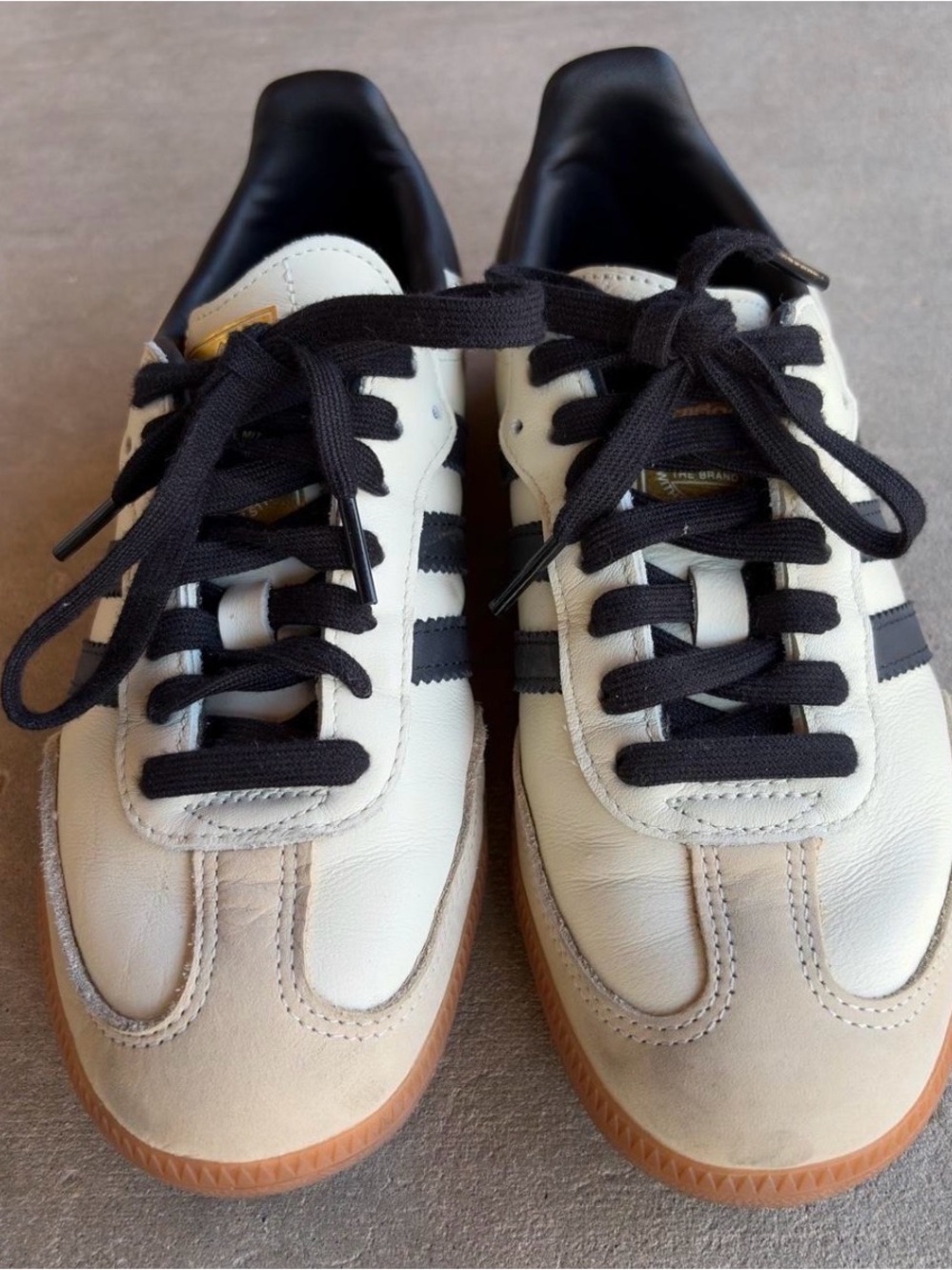 adidas Samba OG Sneakers in Cream, Black & Gum - Picture 3 of 7